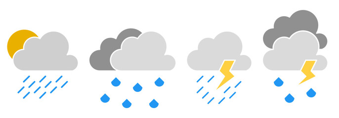 cloud rain icon sheet vector symbol of weather simple design illustration