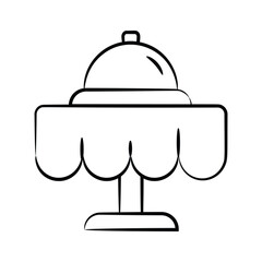A handy doodle style icon of showing dinner table