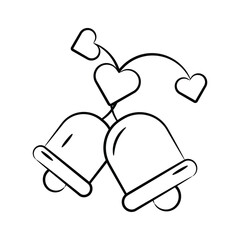 A handy doodle style icon showing wedding bells