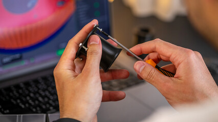 Person working with 3D printed detail