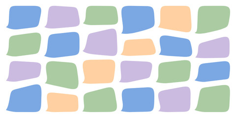 Speech bubble horizontal thought. Text chat talk balloon, cloud dialogue comic speak. Fun message vector shape. Cute cartoon word listening icon. Grunge angry quote think, Simple paper conversation © Svetlana Ievleva