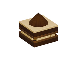 tiramisu icon 3d illustration render