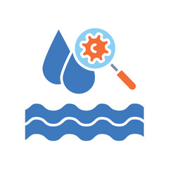 Water supply monitoring color flat icon.