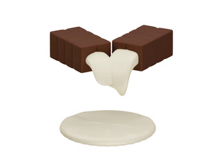 dairy milk chocolate icon 3d illustration render