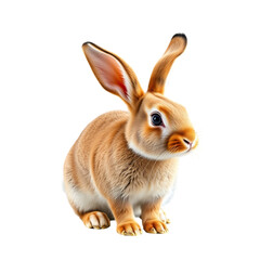 Fototapeta premium Adorable Bunny Portrait: A charming close-up portrait of a single, fluffy bunny with its distinctive long ears. The adorable creature showcases its sweet, innocent eyes and soft fur.