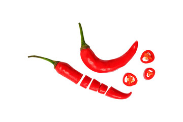 sliced of chili pepper on transparent background