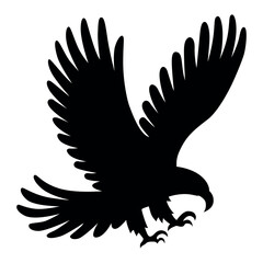 Obraz premium Eagle attacking in dive vector silhouette