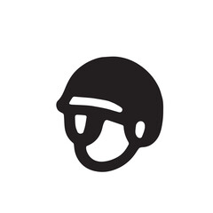 Simple black helmet illustration