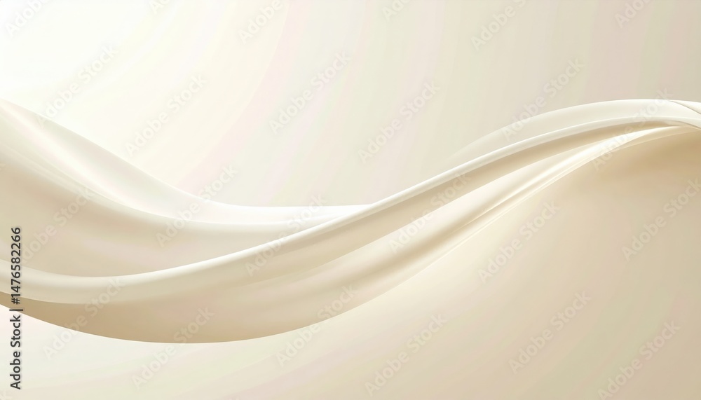 Poster fluid motion of creamy waves abstract space digital art soft light minimalist conceptual design