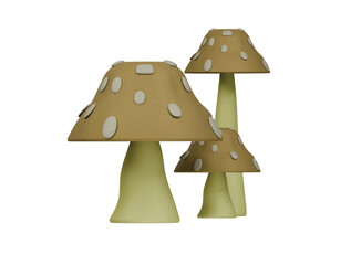 mushroom icon 3d illustration render