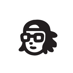 Stylized portrait of person wearing a cap and glasses