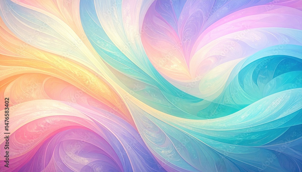 Poster flowing abstract patterns digital artwork vibrant colors soft background creative design visual art