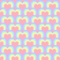 Seamless pattern, geometric shapes, pastel rainbow tones, welcome pride month, minimalist rainbow plaid pattern