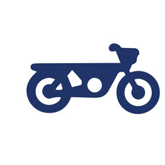Simple, dark-blue motorcycle silhouette