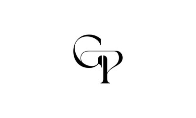 GP initial letter, monogram logo