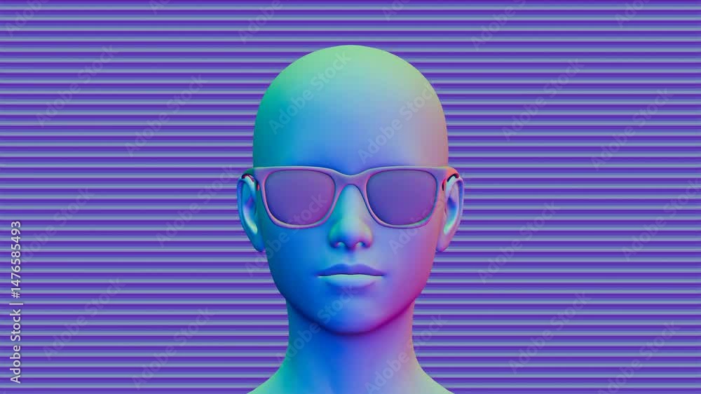 Aufkleber 3d render of a man in a mask