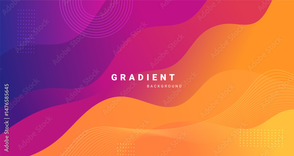 Poster Vibrant gradient waves background with flowing abstract elements