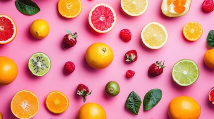 An assortment of colorful fruits and vegetables.