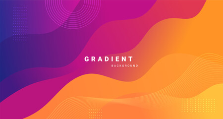 Vibrant gradient waves background with flowing abstract elements