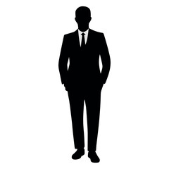 Man in suit silhouette representing business professional