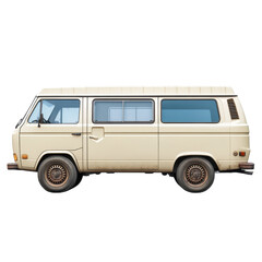 White VAN car isolated on transparent background