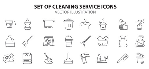 Cleaning services icon set
