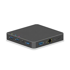 Black USB Hub with HDMI and Ethernet Ports for Connectivity Solutions