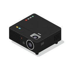 Obraz premium Isometric Black Projector for Presentations, Home Theater and Office Usage