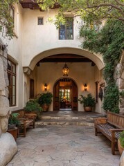 Naklejka premium Elegant Courtyard Entryway