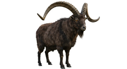 Big horn mountain goat isolated on white or transparent background PNG