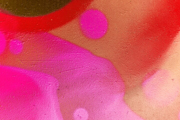 bright colorful pattern of beautiful street wall with art graffiti background. Vivid modern urban texture for wallpaper and design