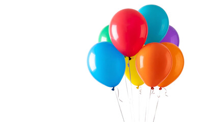 Colorful balloons for celebration isolated on white background