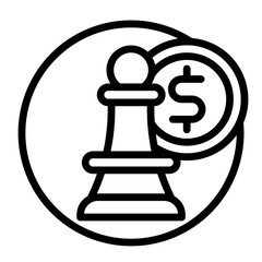 Financial Strategy Vector Line Icon Design