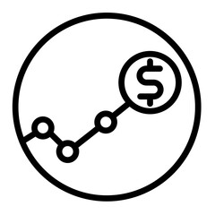 Financial Roadmap Vector Line Icon Design