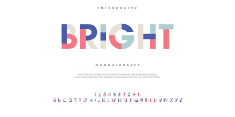 Fototapeta premium Bright Modern minimal abstract alphabet fonts. Typography logo creative font. vector illustration