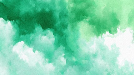Green watercolor background for textures backgrounds and web banners design. High quality