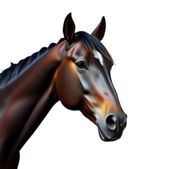 Obraz premium Majestic Horse Portrait: A detailed digital painting of a sleek, elegant horse, showcasing its refined features, strong build, and captivating gaze.