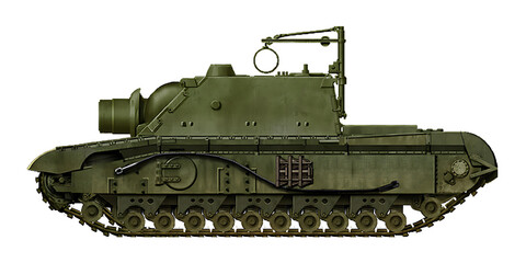 Sturmhill (Alternative tank destroyer based on the A43 Black Prince tank with a wheelhouse and a 38cm gun from SturmTiger) © Tikros