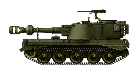 Cromwell MkIV SPH (Alternative artillery based on the Cromwell tank hull, with a circular turret and a 155mm gun) © Tikros