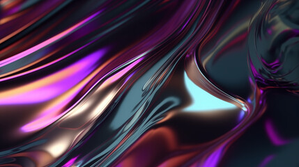 3D liquid chrome texture background