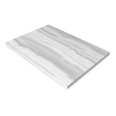 Gray Veined Marble Slab Isolated on White Background