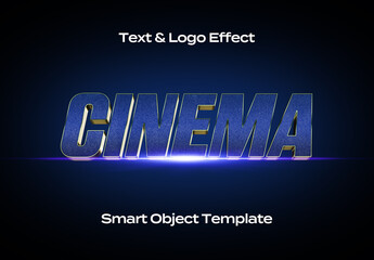 Cinematic Cinema Movie Text Logo Style Effect Mockup Logotype Template Shape