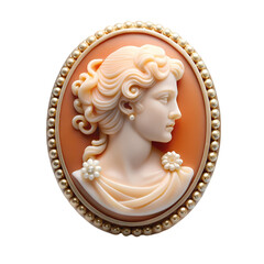 Elegant Cameo Brooch: Vintage Style Jewelry, Antique Portrait, Woman Profile