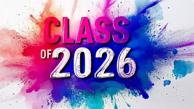 Colorful splash background with text for graduation year