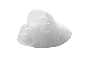 Soap foam or shampoo Soap foam texture or shampoo surface with bubble isolated with clipping path on background..
