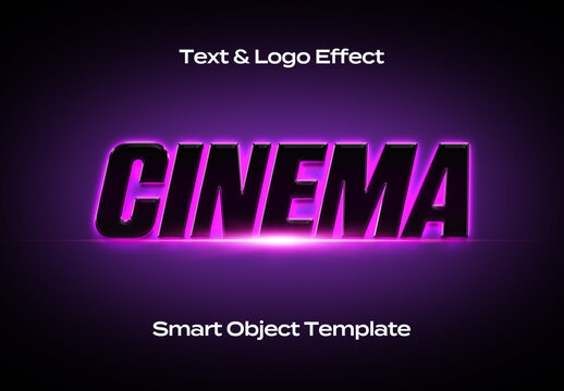 Cinematic Cinema Movie Text Logo Style Effect Mockup Logotype Template Shape