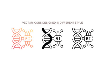 AI DNA icon design with white background stock illustration