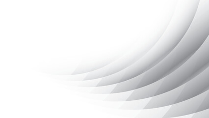 Abstract white and gray color, modern design stripes background with curve lines. Vector illustration.