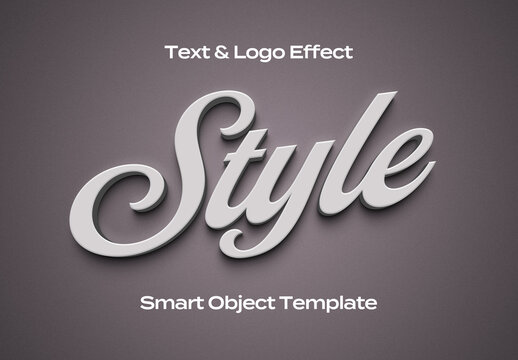 Modern Clean Text Logo Style Effect Mockup Logotype Template Shape