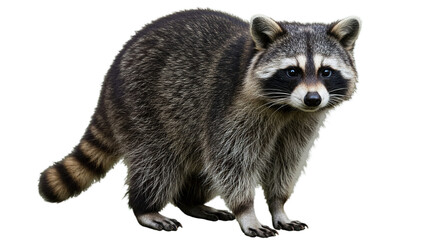 close up of a raccoon isolated on white or transparent background PNG